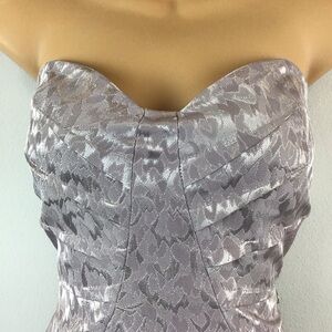 NWT David Meister Lavender Brocade Strapless Dress | 8